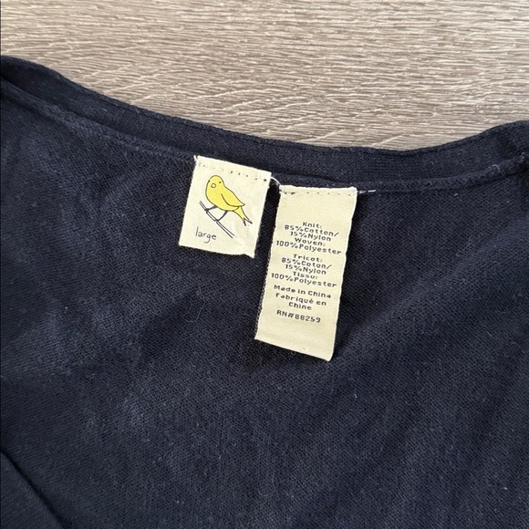 Anthropologie Cardigan by Yellow Bird Navy Floral large - Picture 3 of 3